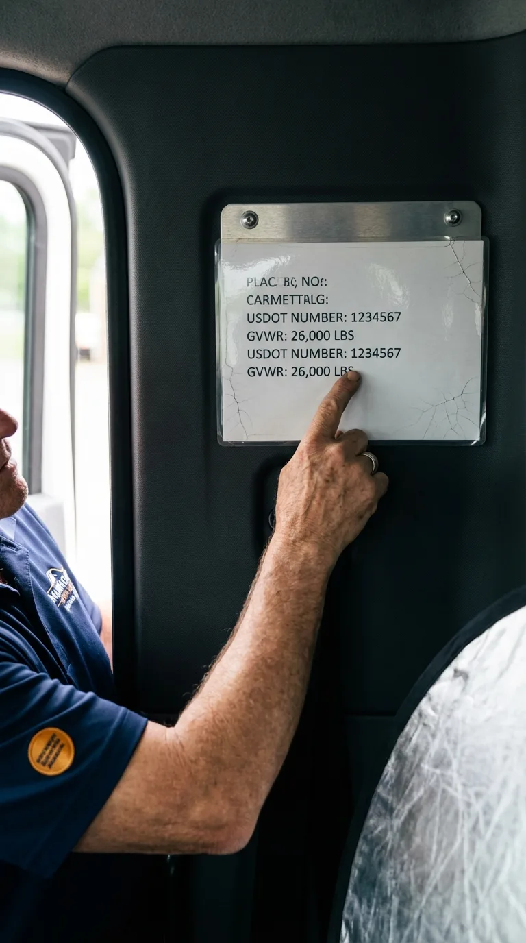 USDOT licensing placard verification in Hutchins